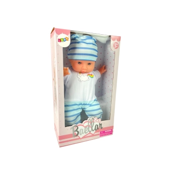 Lalka Bobas Niebieska Piżama w Paski 30 cm