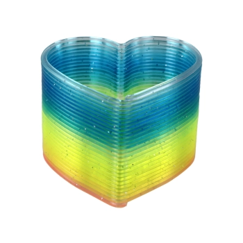 Kultowa Tęczowa Sprężyna Serce Brokatowe Uspokajająca Gadżet 6CM
