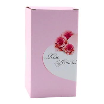 Wieczna Róża w Kopule z Oświetleniem LED Sercem Koralikami Czerwona 21x11cm