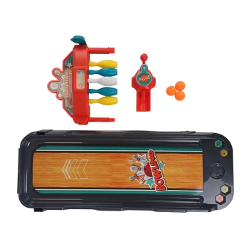 Gra Zręcznościowa Mini Kręgle Wyrzutnia Tor Karty