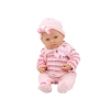 Lalka Bobas Sweterek w Paski Czapeczka Szalik Różowy