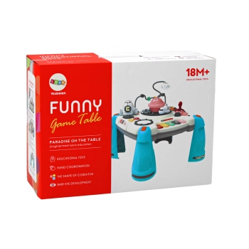 Interaktywny Stoliczek Edukacyjny Panel Dziecięcy Pianinko Kosmos Czerwony