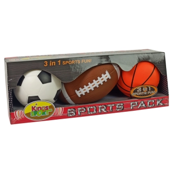 Zestaw Miękkich Piłek Sportowych 3w1 Piłka Nożna Koszykówka Baseball