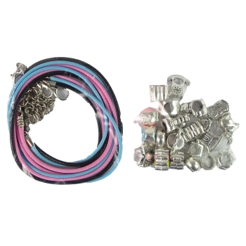 Zestaw Bransoletek, Łańcuszków oraz Kolorowych Koralików do Biżuterii