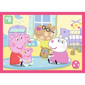 Puzzle - 4w1 (12, 15, 20, 24) - Peppa uwielbia przygody - Świnka Peppa - Trefl 34672
