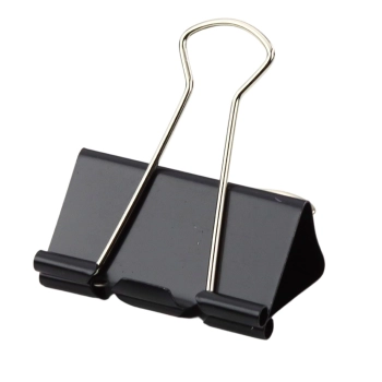 Zestaw Uniwersalne Klipsy Biurowe Stal Sprężynowa Czarny 41mm 12szt