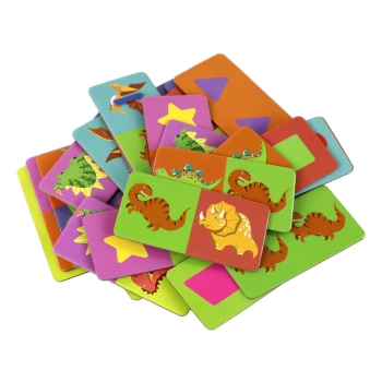 Gra Logiczna Puzzle Dwustronne Domino Dinozaury 10cm x 5cm 28 El.
