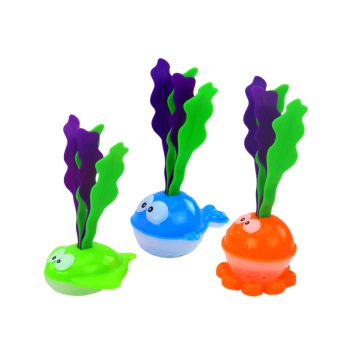 Zabawki Do Kąpieli Sitko Kosz 2w1 Rekin Rybki z Glonami