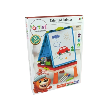 Tablica 3w1 Magnetyczno -Kredowa, Stolik Do Gier Niebieska