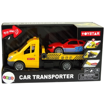 Samochód Transportowy Laweta Autko Rampa Pomoc Dźwięki Światła