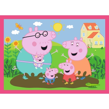 Puzzle - 4w1 (12, 15, 20, 24) - Peppa uwielbia przygody - Świnka Peppa - Trefl 34672