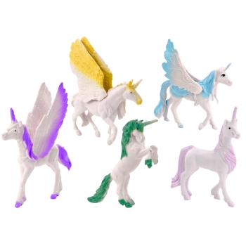 Zestaw Figurek Jednorożec Pegaz Biały Skrzydła Magiczne 6 ele.