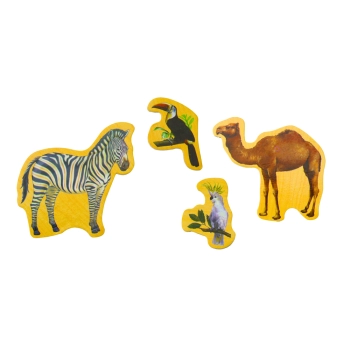 Zestaw Magnesy Drewniane Zwierzęta 20 Sztuk Kolorowe