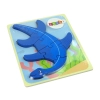 Drewniane Puzzle Dinozaur Pterodaktyl Różowy Pliosaurs Niebieski