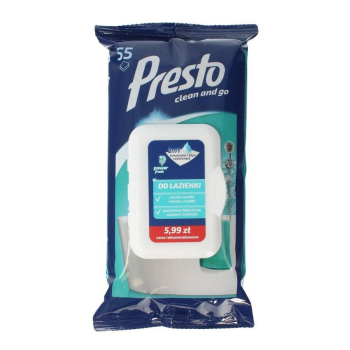 Presto Power Fresh Ściereczki do Łazienki 55 szt.