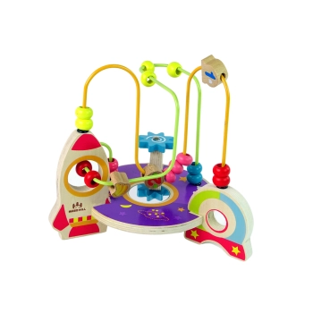 Edukacyjna Drewniana Przeplatanka Rakieta Labirynt Space