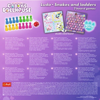 Gra klasyczna 2w1 Chińczyk, Węże i drabiny Koci Domek Gabi Trefl 02590