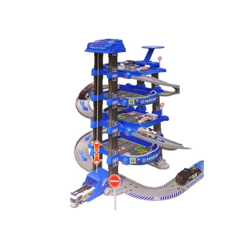 Policyjny Parking Czteropoziomowy 1:64 Pojazdy Dźwięk Światła