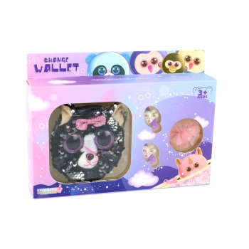 Portfel Spinki Zestaw Dla Dziewczynki Portfelik Kotek 4 ele.
