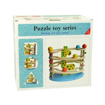 Zjeżdżalnia Piłeczek Żyrafa Drewniana Koraliki