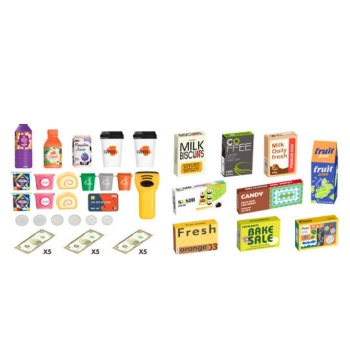 Zestaw Supermarket Kasa Fiskalna Skaner Światła I Dźwięki