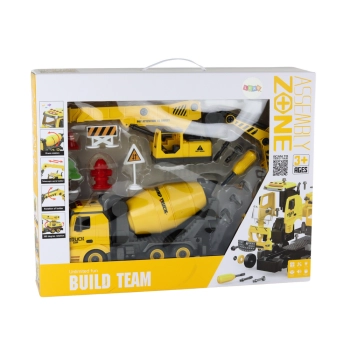 Pojazdy Budowlane Dźwięk Światła 1:12 DIY Betoniarka Dźwig Koparka