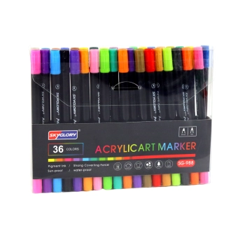 Zestaw Pisaków Dwustronnych 36 Sztuk Do Ceramiki Szkła Ubrań