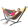 Hamak Ogrodowy Ze Stelażem Dwuosobowy Kolorowy 200x120