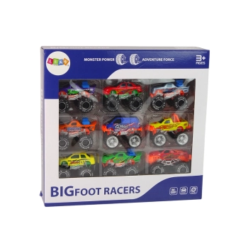 Zestaw Pojazdów Auta Monster Truck Różne Kolory 9 szt.