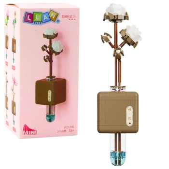 Klocki Konstrukcyjne Gałązka Kwiat Bawełny W Fiolce 392 el.