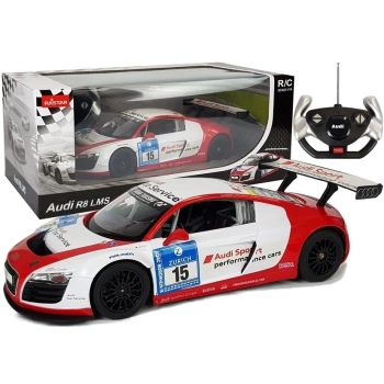 Auto R/C Audi R8 LMS Rastar 1:14 Biało-Czerwone