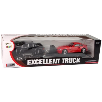 Zestaw Pojazdów Czarny Monster Truck Białe Laweta 58 cm