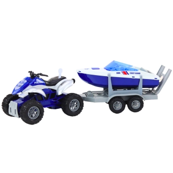 Quad Policyjny z Przyczepą do przewozu Łodzi oraz Motorówką