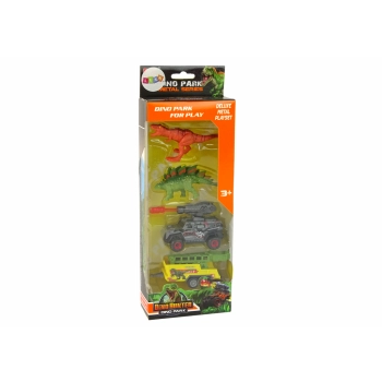Dinozaury Zestaw Auto Rakieta Przyczepa