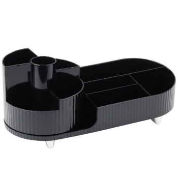 Organizer Wielofunkcyjny Na Kosmetyki Biurko Obrotowy Pojemny Czarny