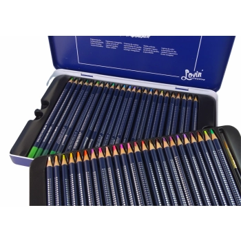 Zestaw 48 Kredek Akwarelowych Metalowy Pojemnik