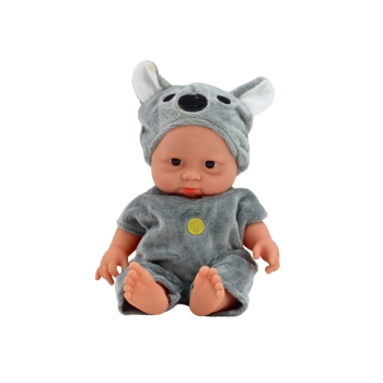 Mała Lalka Bobas Siwe Ubranko Czapeczka Koala