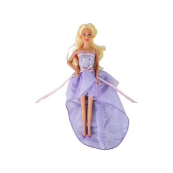 Lalka Dla Dzieci Długie Blond Włosy Szafa Buty Sukienki Akcesoria Fioletowa