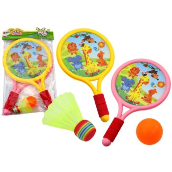 Rakietki Do Badmintona Dziecięce Zwierzęta Żółty Różowy