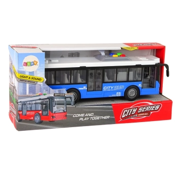 Autobus Na Baterie Światła Dźwięki Napęd Frykcyjny Niebieski 1:16