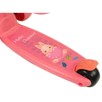 Hulajnoga Trójkołowa Balansowa Siodełko Różowa Muzyka Diody Królik