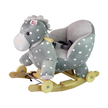 Koń Na Biegunach 2 w 1 Jeździk Niebieski W Kropki