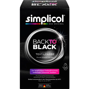 Simplicol Back to Black Barwnik do Tkanin do Odnawiania Koloru 400 g