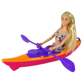 Zestaw Lalka Akcesoria Kajak Pomarańczowy