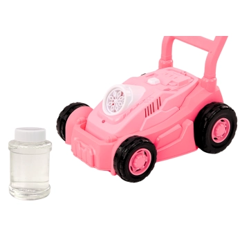 Maszyna Do Baniek Mydlanych Kosiarka Jeździk z Rączką Różowa