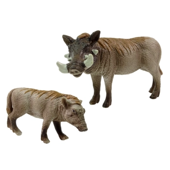 Zestaw 2 Figurek Guziec Afrykański z Młodym Seria Zwierzęta Świata