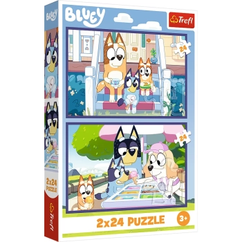 Puzzle - 2x24 - Zabawna Bluey - Trefl 34446