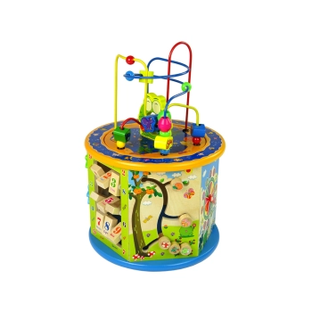 Edukacyjna Kostka Drewniana Sorter Labirynt Liczydło Gra Chińczyk Pionki