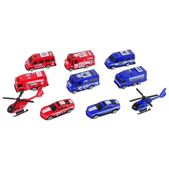 Zestaw 10 Resoraków Pojazdy Ratownicze Policja Straż