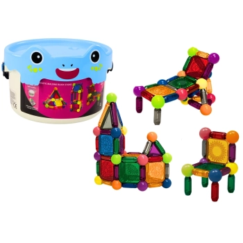 Klocki Magnetyczne Z Podświetleniem W Wiaderku 80 Elementów